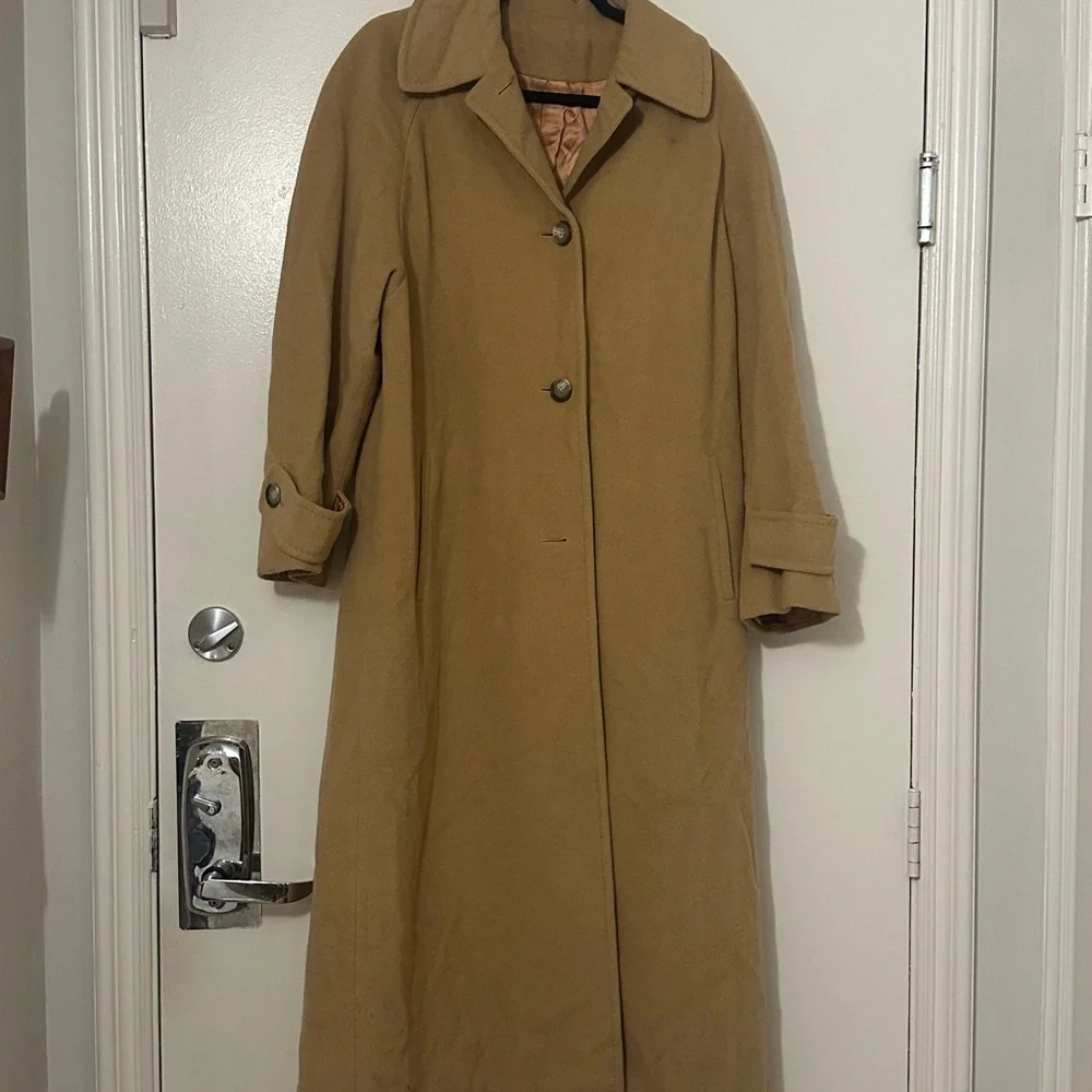 Vintage 90s Camel Hair Wool Tan Coat - Picture 4 of 14